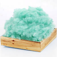 Зелений холофайбер вторинної переробки | Кульки наповнювач для іграшок та подушок набивка вторинка | Зеленый холлофайбер