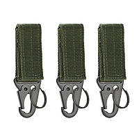 Тактична пряжка карабін із кільцем для системи Molle, Primo TP1 набір 3 шт. - Olive