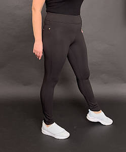 Лосіни жіночі утеплені класика батал чорний микродайвинг