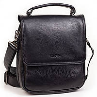 Мужская вертикальная сумка барсетка Karya 0795-45 кожаная черная