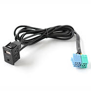 USB AUX панель і кабель для магнітол Hyundai KIA ISO 20-Pin юсб аукс адаптер порт Sportage Cerato Elantra та інших, фото 6