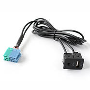 USB AUX панель і кабель для магнітол Hyundai KIA ISO 20-Pin юсб аукс адаптер порт Sportage Cerato Elantra та інших, фото 4