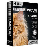 Краплі Unicum Premium проти бліх і кліщів для котів 4-8 кг (1піп), фото 2