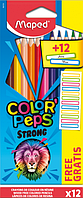 Карандаши цветные COLOR PEPS Classic 12 цветов + 12 наклеек