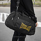 Спортивна сумкаEverlast TLS yellow (дорожня) чорна тканинна для тренувань та поїздок на 36 літрів Еверласт, фото 5