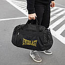 Спортивна сумкаEverlast TLS yellow (дорожня) чорна тканинна для тренувань та поїздок на 36 літрів Еверласт, фото 7