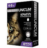 Краплі Unicum Complex Premium від гельмінтів, бліх і кліщів для котів 4-8 кг (1піп), фото 2