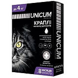 Краплі Unicum Premium проти гельмінтів, бліх і кліщів для котів до 4 кг (1піп), фото 2