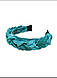 Оксамитовий обруч кіска ,,Блакитна бірюза,,, фото 2