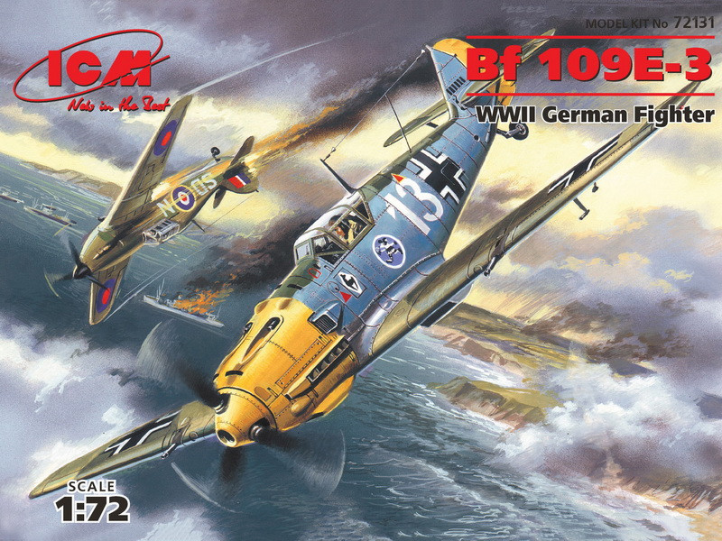 Пластикова модель 1/72 ICM 72131 німецький винищувач Messerschmitt Bf 109E-3