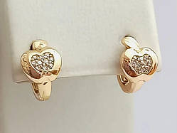 Сережки дитячі - яблучка (1 пара) Xuping. Діаметр: 11 мм. Ширина: 7 мм. Довжина: 11 мм.