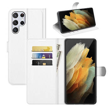 Чохол-книжка Litchie Wallet для Samsung Galaxy S22 Ultra White