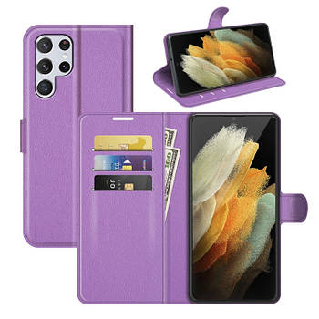 Чохол-книжка Litchie Wallet для Samsung Galaxy S22 Ultra Violet