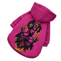 Теплий модний одяг для собак светр повсякденний толстовка єдиноріг з капюшоном малинова унісекс