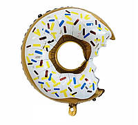 Фольгированный шарик КНР (49х73 см) Пончик в глазури белый