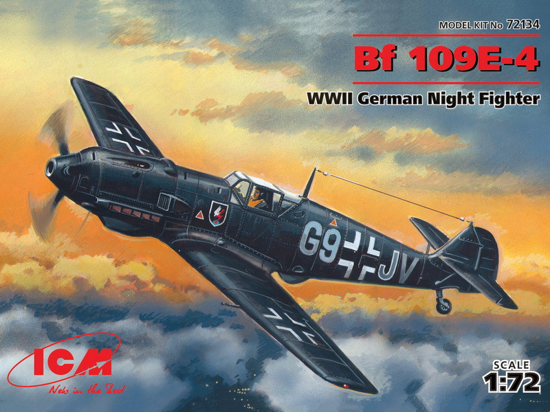 Пластикова модель 1/72 ICM 72134 німецький винищувач Messerschmitt Bf 109E-4