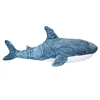 Мягкая игрушка акула IKEA 60 см, плюшевая игрушка-подушка БЛОХЕЙ, Синяя