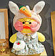 Качка Лалафан в одязі з окулярами Cafe mimi duck Lalafanfan Duck качочка лалафанфан 100% Оригінал., фото 9