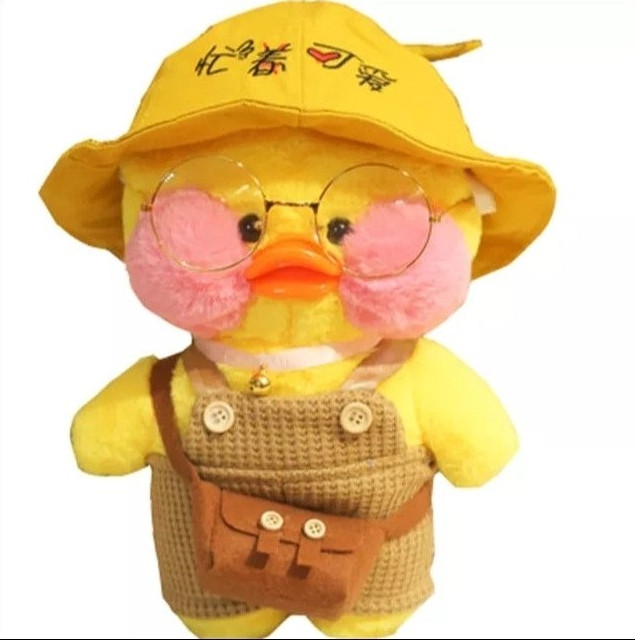 Качка Лалафан в одязі з окулярами Cafe mimi duck Lalafanfan Duck качочка лалафанфан 100% Оригінал.