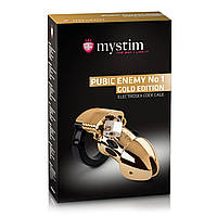 Клітка для пеніса з електростимуляцією Mystim Pubic Enemy No 1 Gold Edition