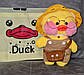 Качка Лалафан в одязі з окулярами Cafe mimi duck Lalafanfan Duck качочка лалафанфан 100% Оригінал., фото 3