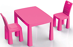 Дитячий ігровий пластиковий столик з двома стільцями Doloni 04680/3 Рожевий