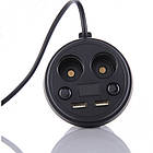 Розгалужувач прикурювача 12/24V (на 2 виходи + USB) KONNWEI, фото 3