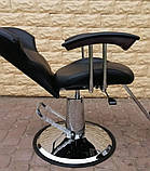 Чоловіче крісло для стрижки барбер Лоренцо перукарське крісло з підголовником, фото 4