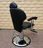 Чоловіче крісло для стрижки барбер Лоренцо перукарське крісло з підголовником, фото 6