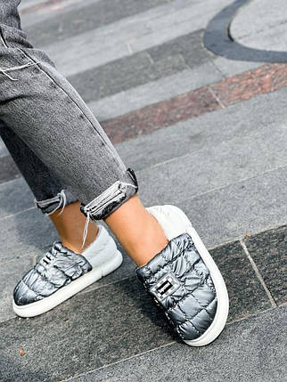 Дутики короткі хутряні угги низькі не промокаючі Superme GREY зимові теплі, фото 1