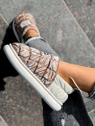 Уги дутики БЕЖЕВІ короткі стьобані теплі UGG COFFEE чоловічі зима, фото 3