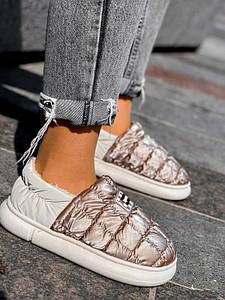 Дутики Superme COFFEE короткі хутряні угги низькі не промокаючі зимові теплі