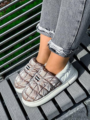 Уги дутики БЕЖЕВІ короткі стьобані теплі UGG COFFEE чоловічі зима, фото 5