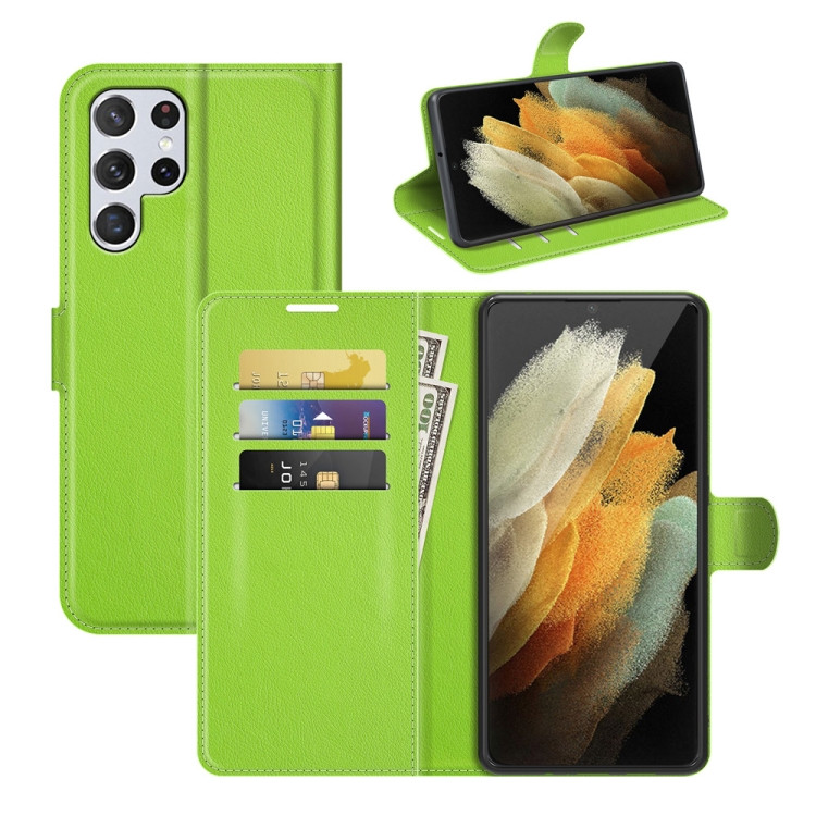 Чохол-книжка Litchie Wallet для Samsung Galaxy S22 Ultra Light Green