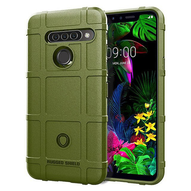 Протиударний чохол бампер Rugged Shield для LG V40 зелений гумовий