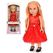 Лялька велика 45 см, червона сукня, золотисте волосся, A 667 C
