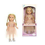Лялька велика 45 см, персикова сукня, золотисте волосся, A 666 C