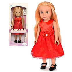 Лялька 45 см, в коробці, червона сукня, A 667 C