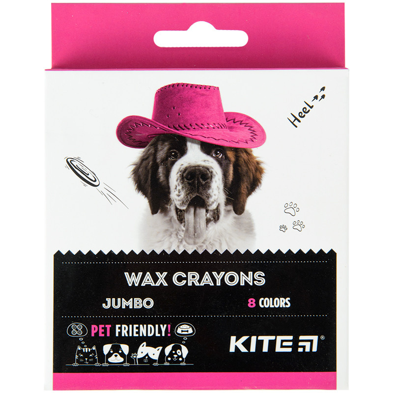 Мел воскова Jumbo, 8 кольорів Kite Dogs