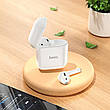 Навушники вкладиші безпровідні з мікрофоном Hoco EW06 True Wireless Bluetooth в кейсі Білий (EW06), фото 9