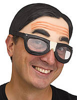 Карнавальна маска ботана Fun World Nerd Glasses & Skull Cap (шапка з бровами та окулярами)