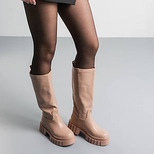 Чоботи жіночі Fashion Alvira 3799 36 розмір 23,5 см Бежевий ID 4432105