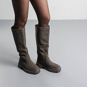 Чоботи жіночі Fashion Attraction 3852 36 розмір 23,5 см Оливковий ID 4432424