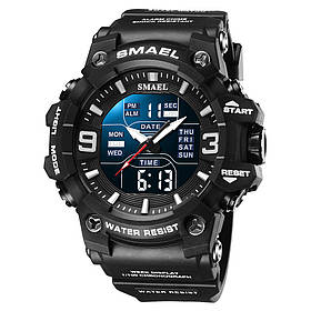 Чоловічий тактичний годинник Smael 8049 Black — військові, спортивні, водонепроникні