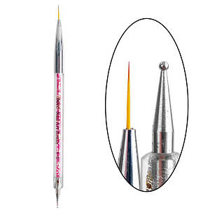 Кисть-дотс лайнер YRE з декором 2в1 (прозора з рожевим) Y-12