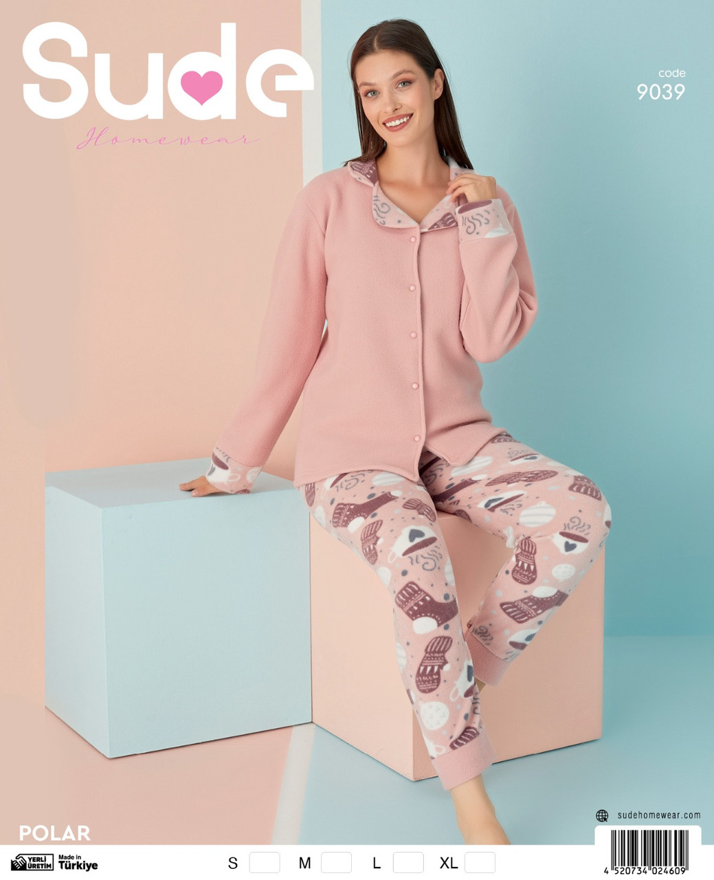 Молодіжна флісова піжама на ґудзиках із відкладним коміром Sude (S-XL), фото 1