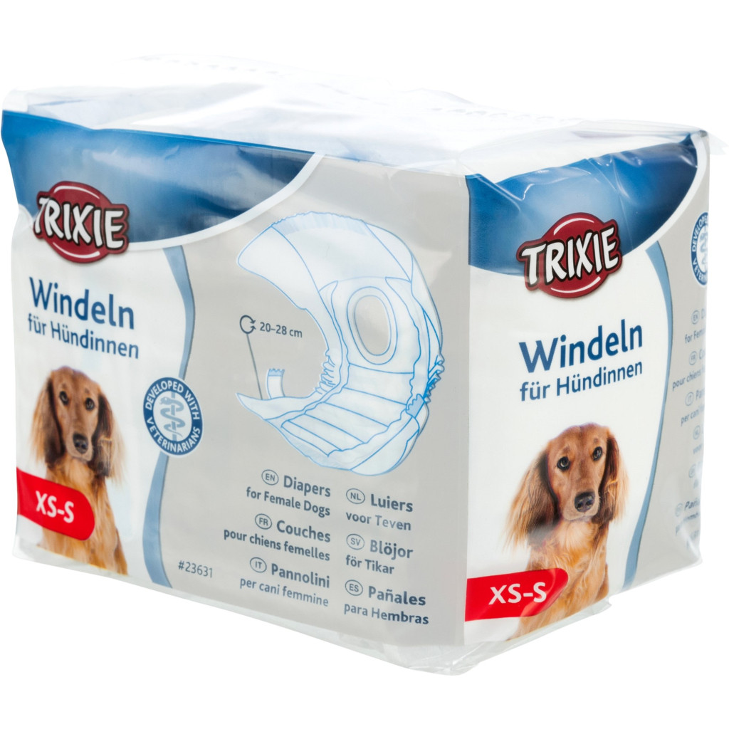 Trixie Підгузки для собак-дівчаток (сук) 20-28 cм XS-S 12 шт. (23631)