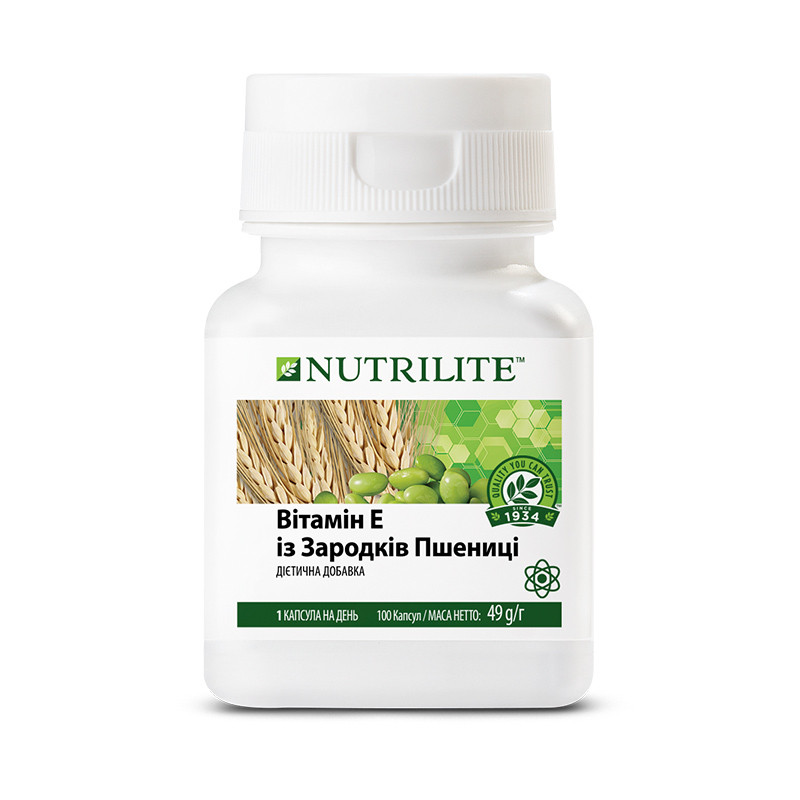 Витамин Е из зародышей пшеницы NUTRILITE 100 шт - фото 1 - id-p1688027152