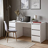Комп'ютерний стіл із 2 тумбами на 6 висувних ящиків у білому кольорі MS114