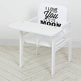 Дитячий стільчик для годування (трансформер, дерев'яний) Color білий, фото 4